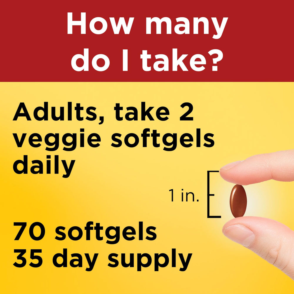 Nature Made Algae Omega-3 540 mg EPA-DHA composition graphic shows EPA and DHA levels