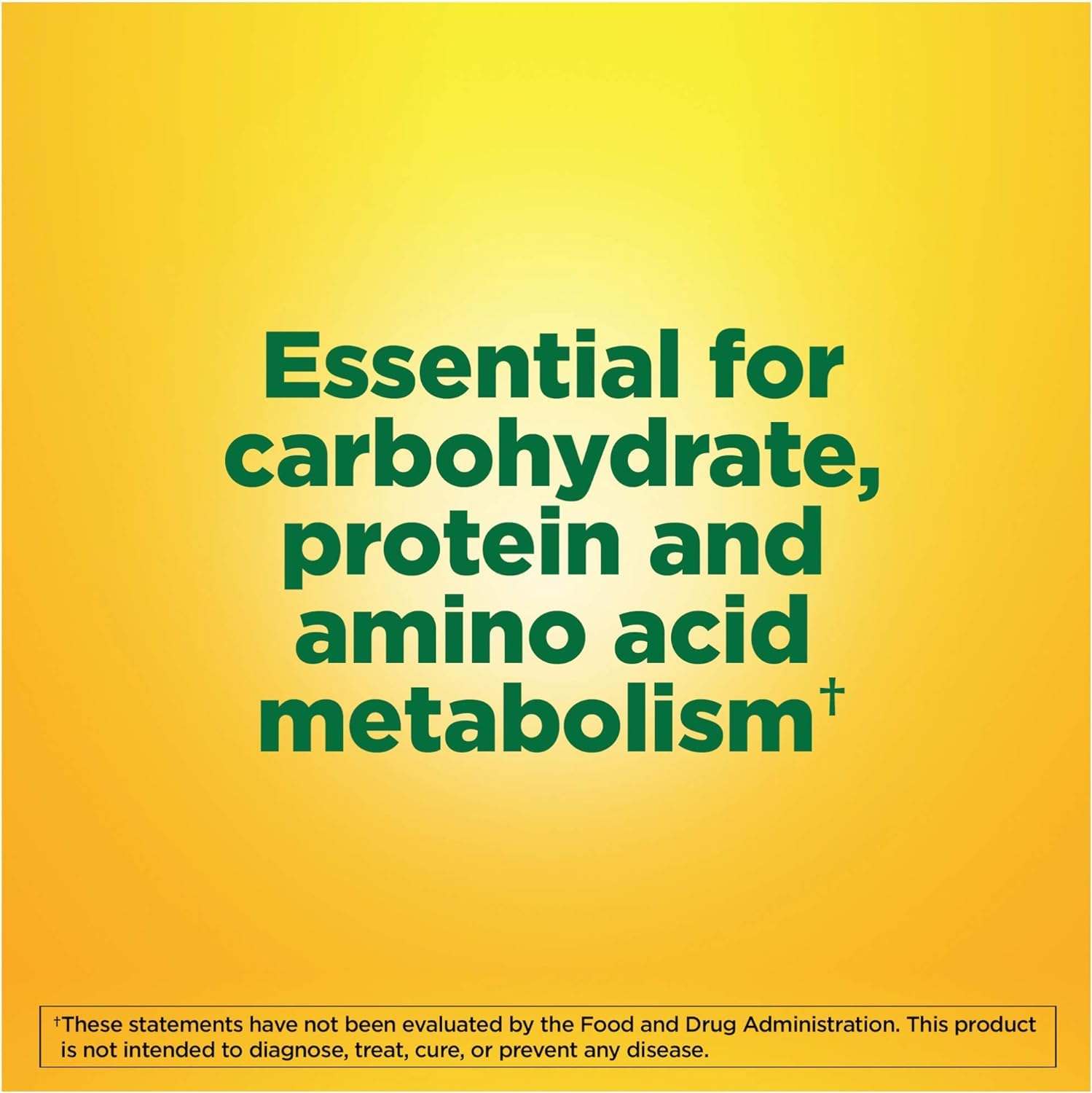 Nature Made B-6 100 mg label close-up highlights metabolism use