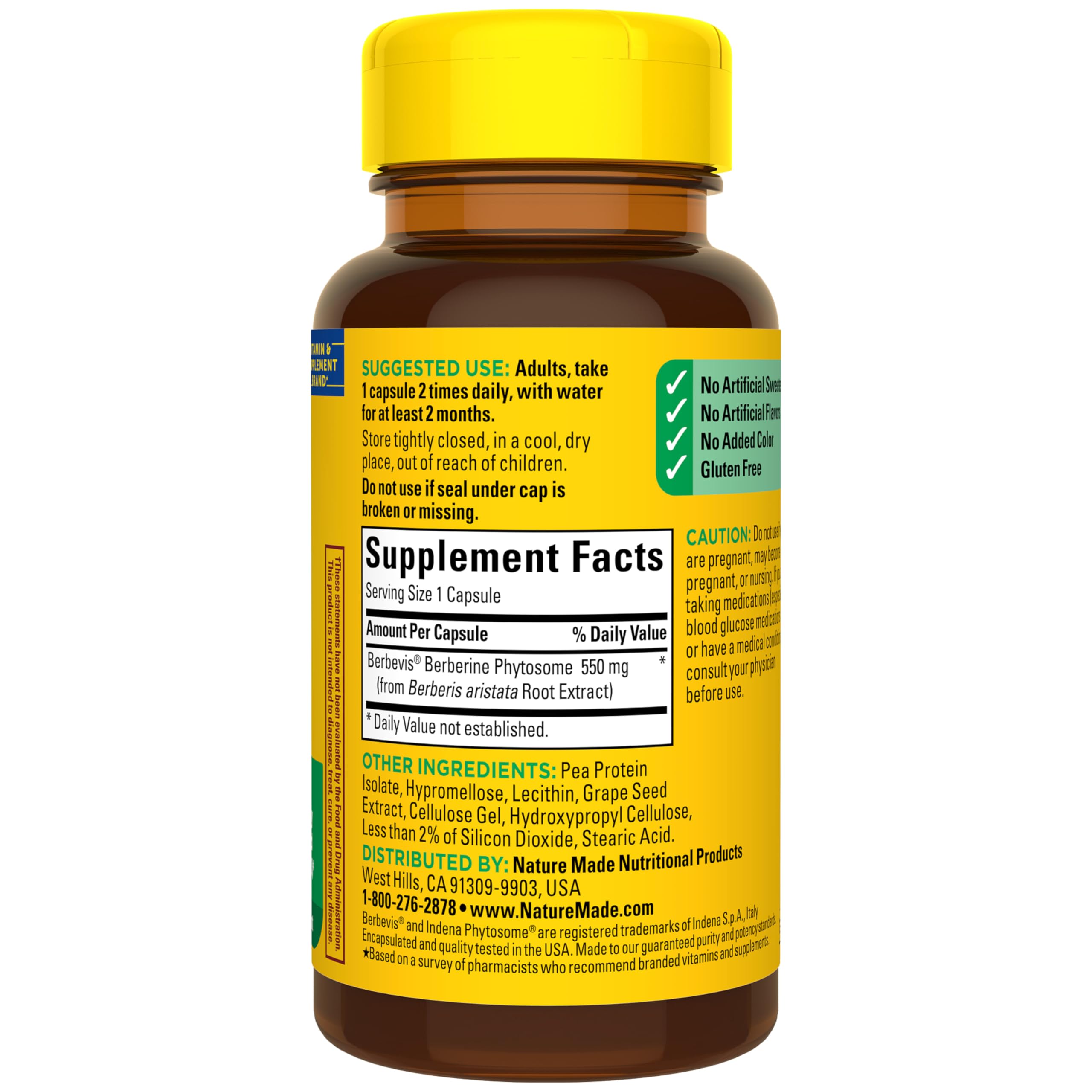 Berberine Phytosome capsules beside a fruit bowl for balanced metabolism