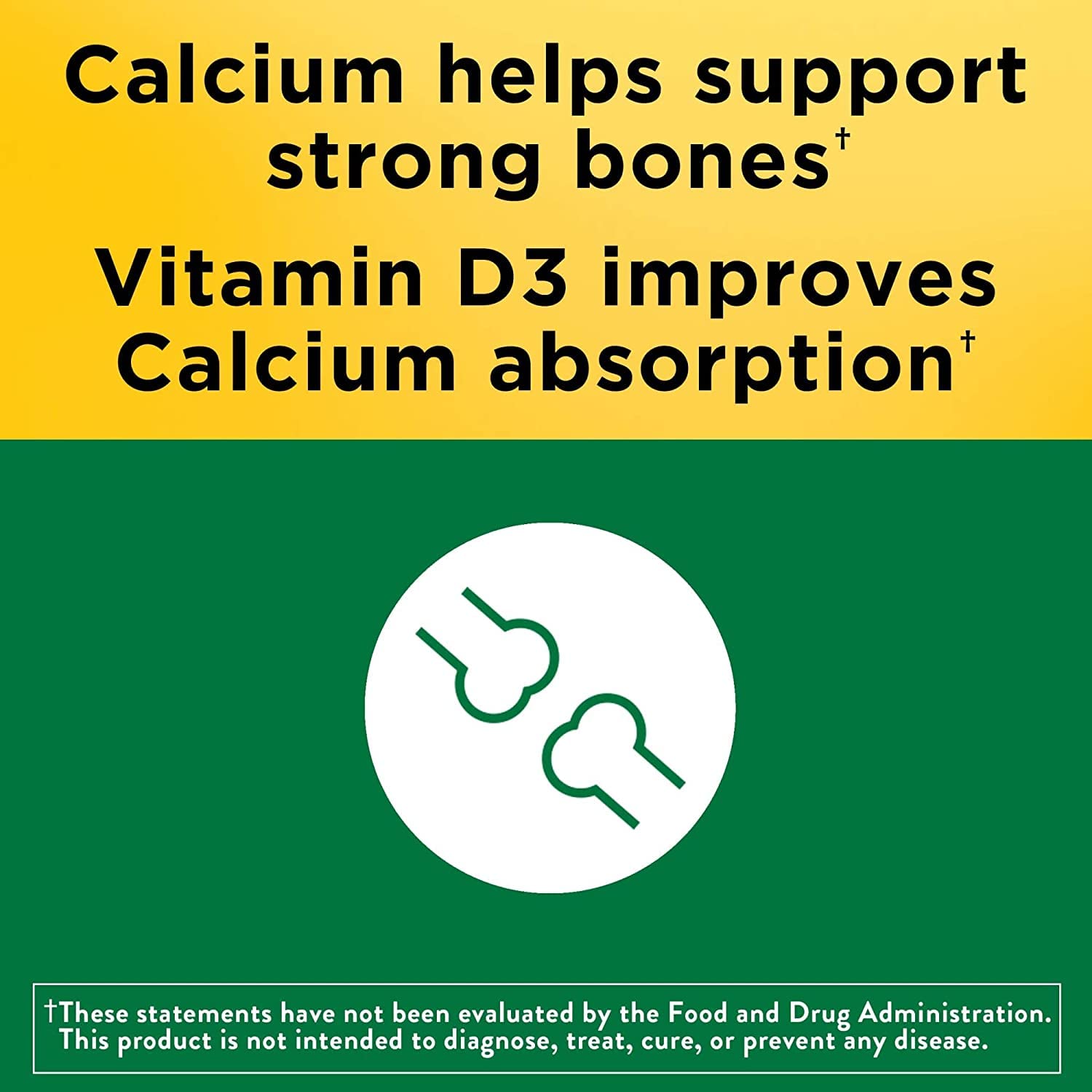 Nature Made Calcium 600 mg with Vitamin D3 label close-up highlights gluten-free formula