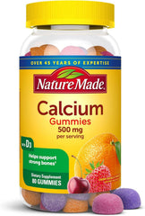 Nature Made Calcium Adult Gummies bottle front offers easy daily calcium support.