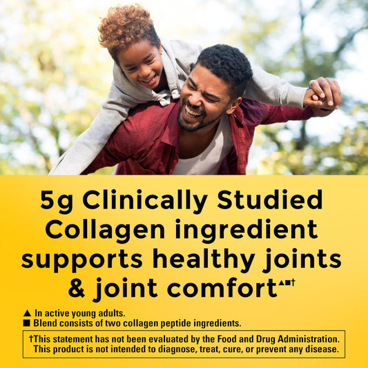 Nature Made Collagen Peptides powder with scoop for daily dosing.