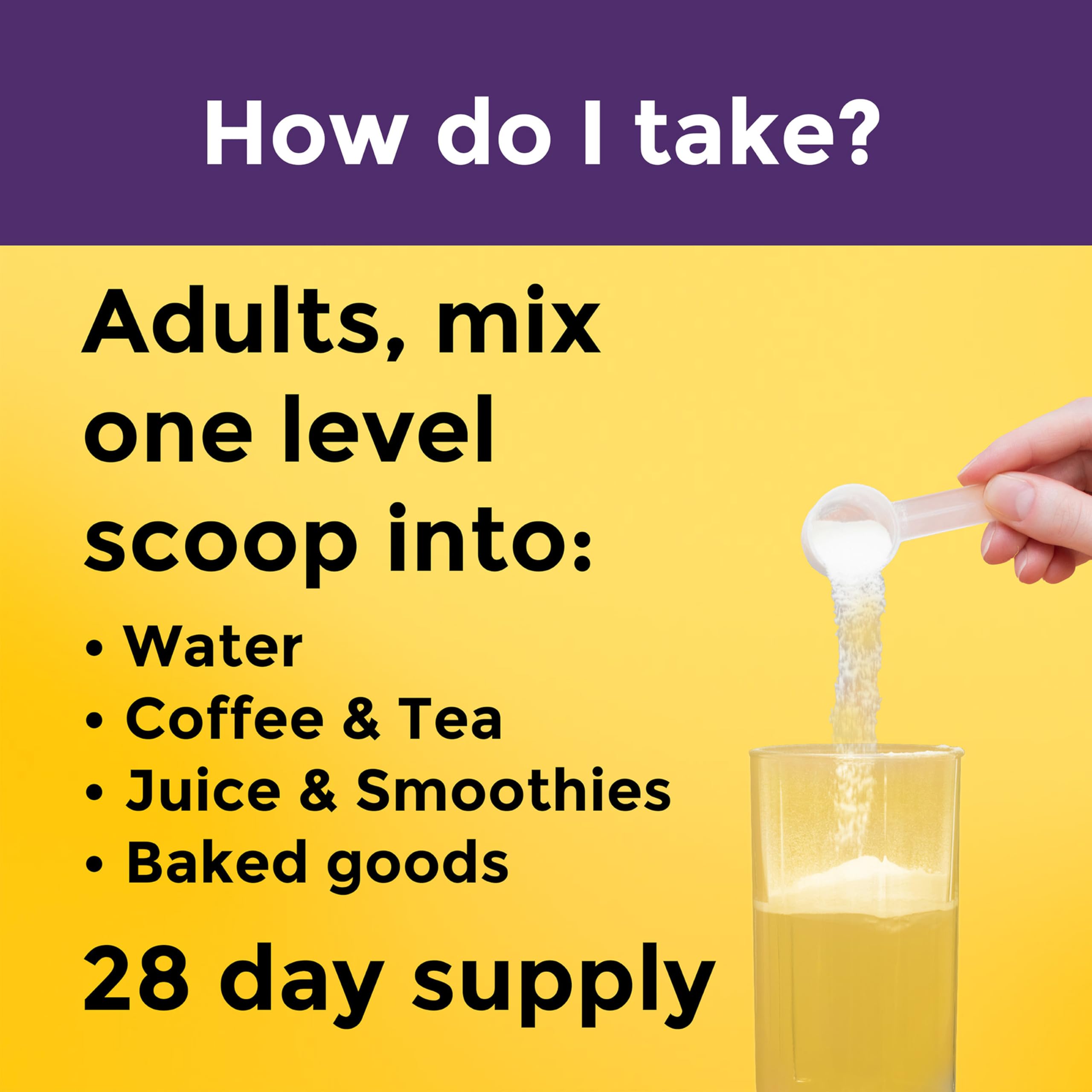 Nature Made collagen peptides unflavored bag for beverages and shakes.
