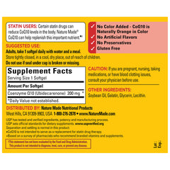 Nature Made CoQ10 200mg capsule detail closeup.