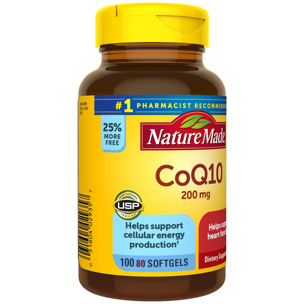Nature Made CoQ10 200 mg softgels USP verified seal