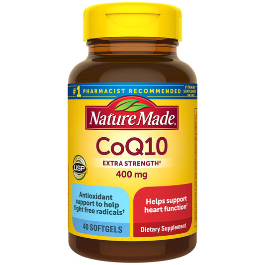 Nature Made CoQ10 400 mg softgels bottle highlighting heart health support