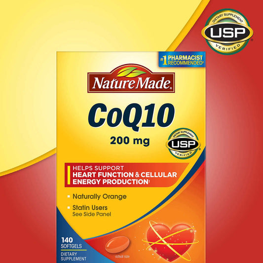 Nature Made CoQ10 softgels provide daily heart support and cellular energy production.