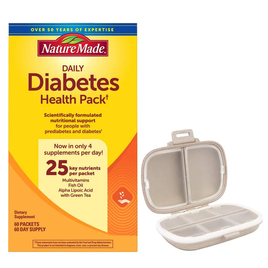 Nature Made Diabetes Health Pack outer box showing bundled daily system for easy use
