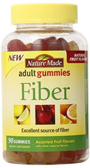 Nature Made Fiber Adult Gummies bottle with assorted fruit gummies for easy daily fiber support