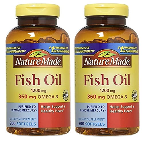 Nature Made Fish Oil 1200mg softgel bottle, supporting omega-3 intake for heart-friendly daily use