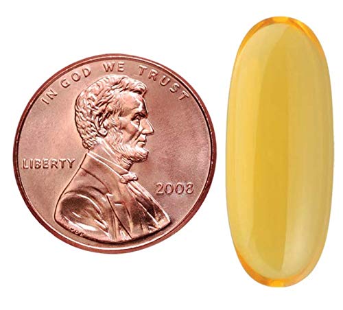 Nature Made Fish Oil Burp-Less bottle with cap secured for travel.