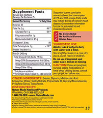 Nature Made Fish Oil Burp-Less bottle on kitchen counter for daily use.