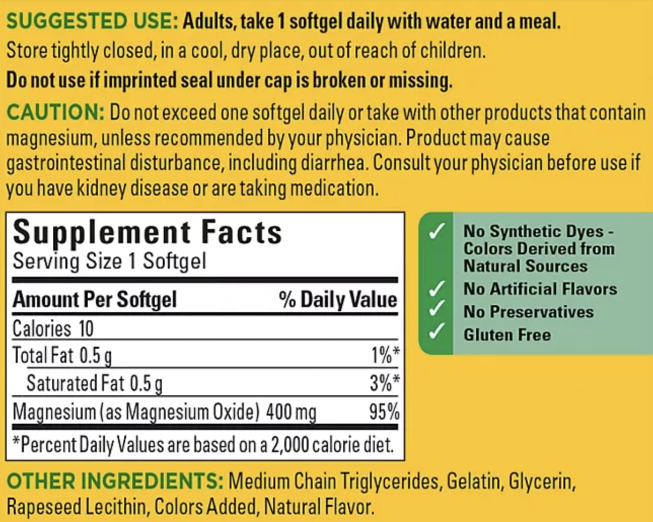 Nature Made 2-pack magnesium bottles with clear label for convenient at-home use