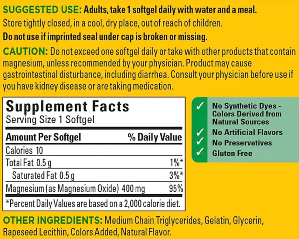 Nature Made 2-pack magnesium bottles with clear label for convenient at-home use