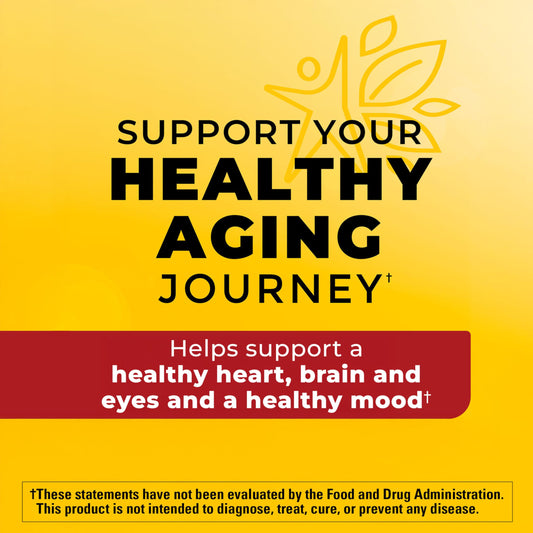 Nature Made Omega-3 softgels pour shows easy daily intake.