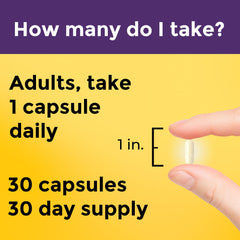 Nature Made 30-day supply box emphasizes convenient monthly use
