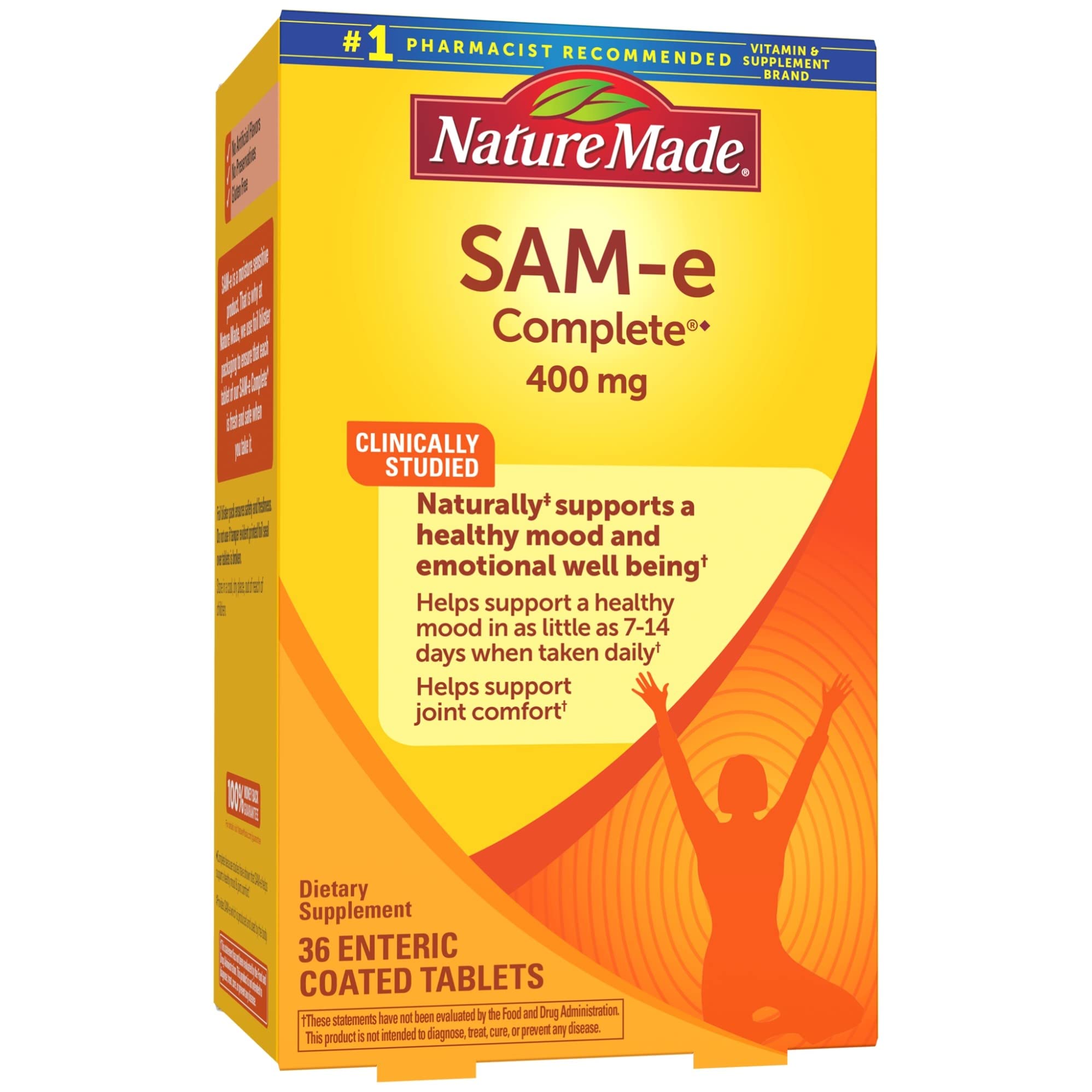Nature Made SAM-e Complete 400mg bottle front for daily mood support