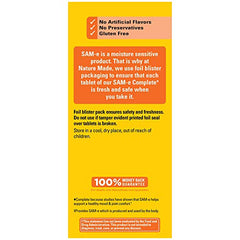 Nature Made SAM-e Complete 400mg bottle side with dosage information