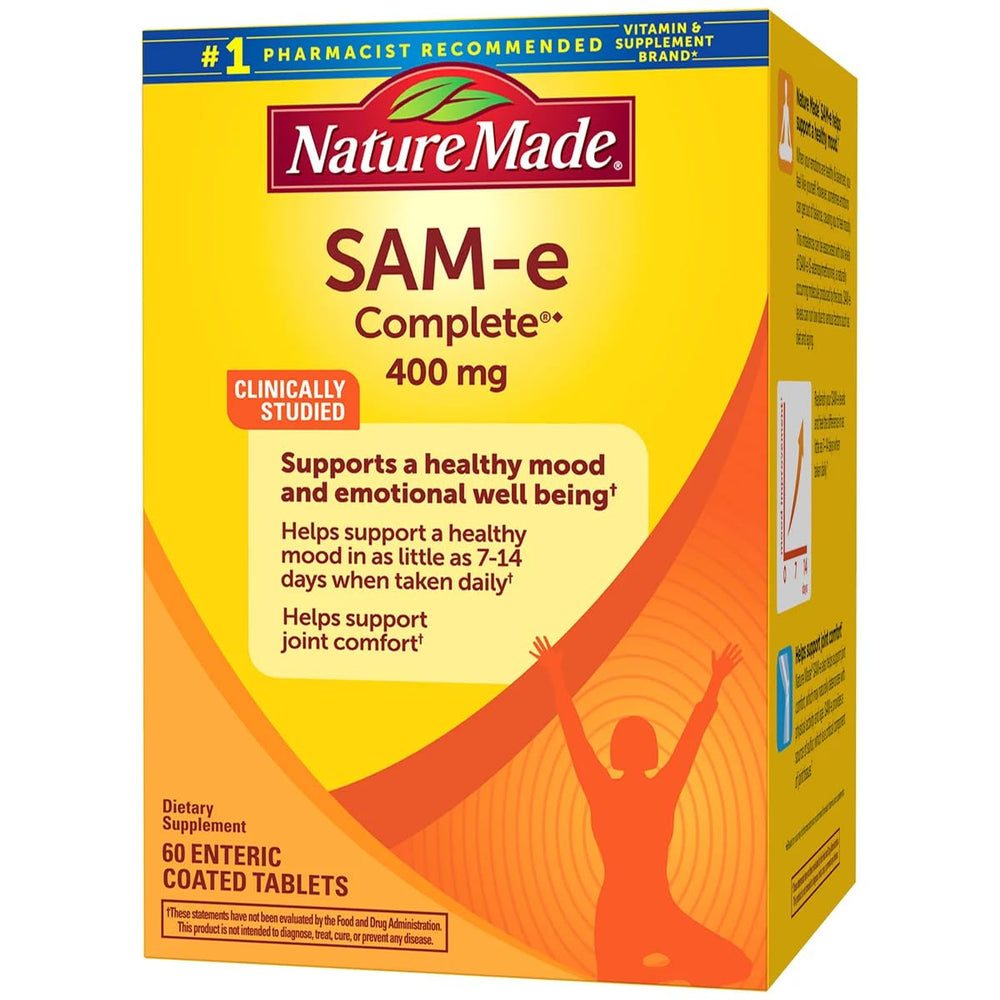 Enteric coating close-up on Nature Made SAM-e Complete tablet