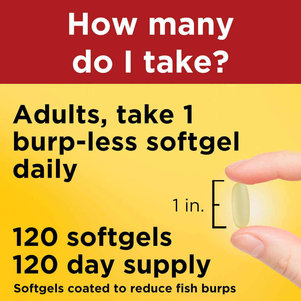 Nature Made softgels on table closeup suggesting simple daily routine.