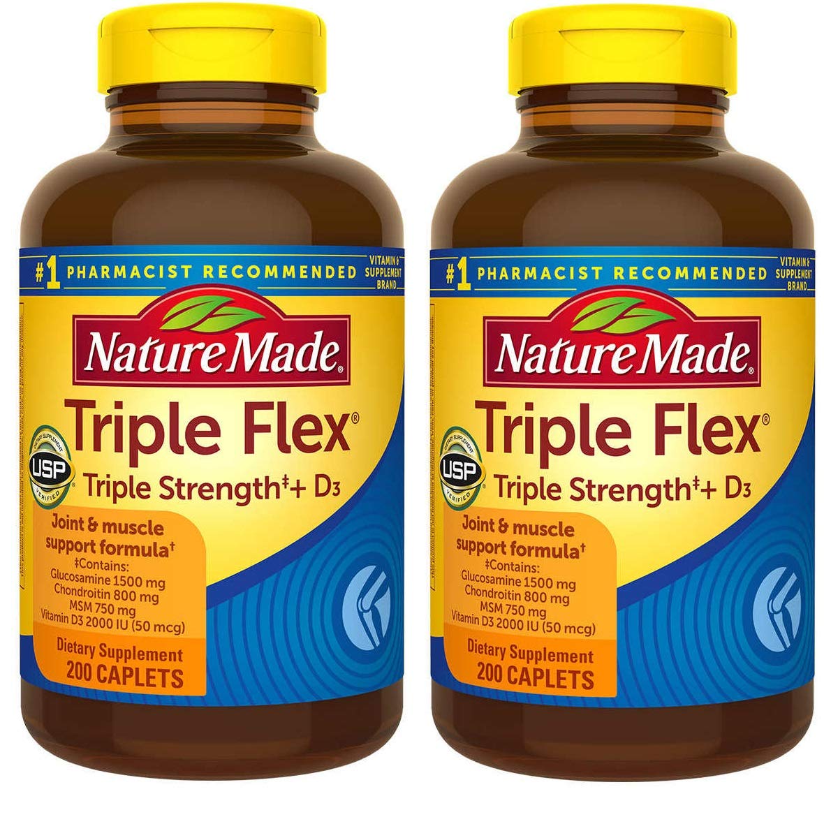 Nature Made TripleFlex bottle front view showing the multi-ingredient formula for joint support.