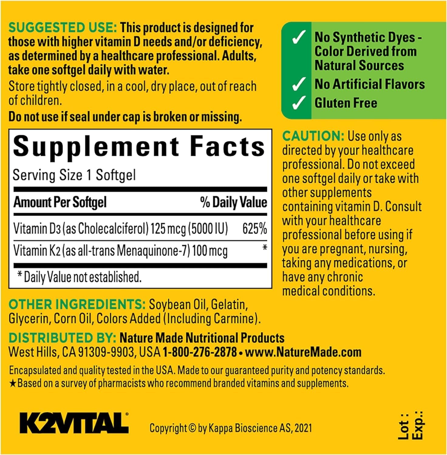 Nature Made Vitamin D3 K2 softgels in a morning routine setup