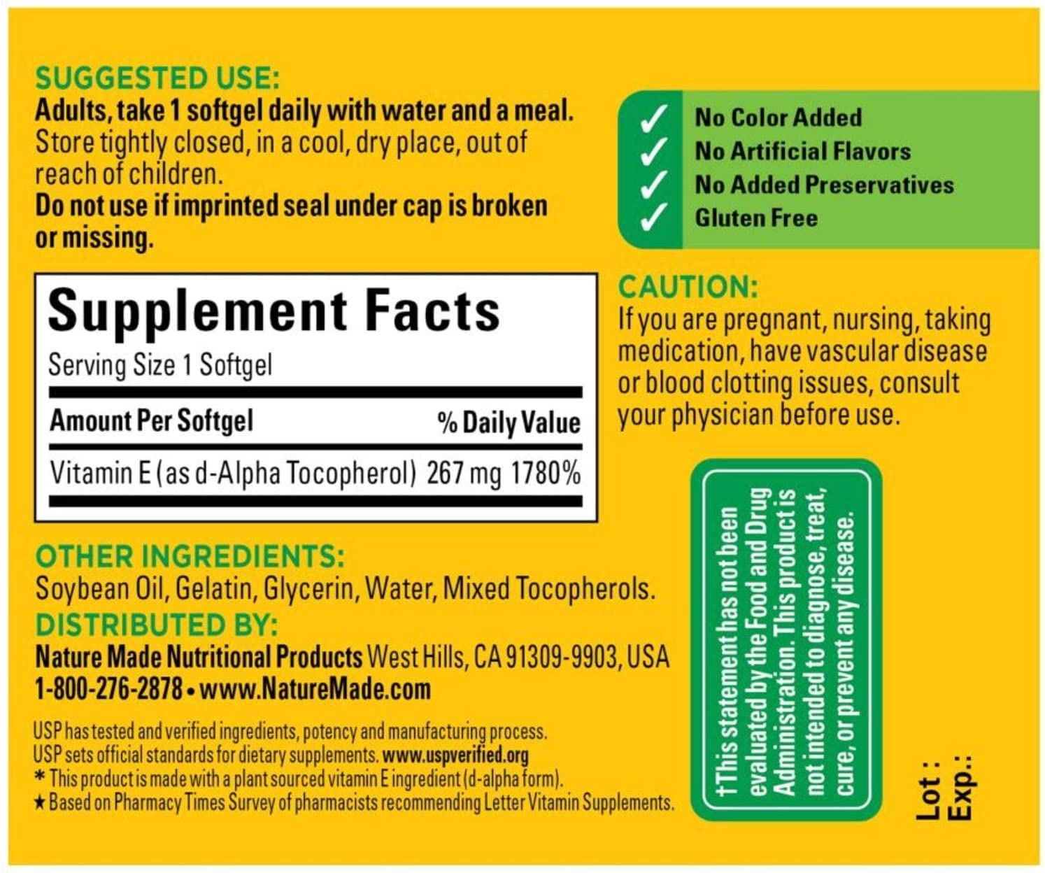 Two Nature Made Vitamin E 400 IU bottles in one package.