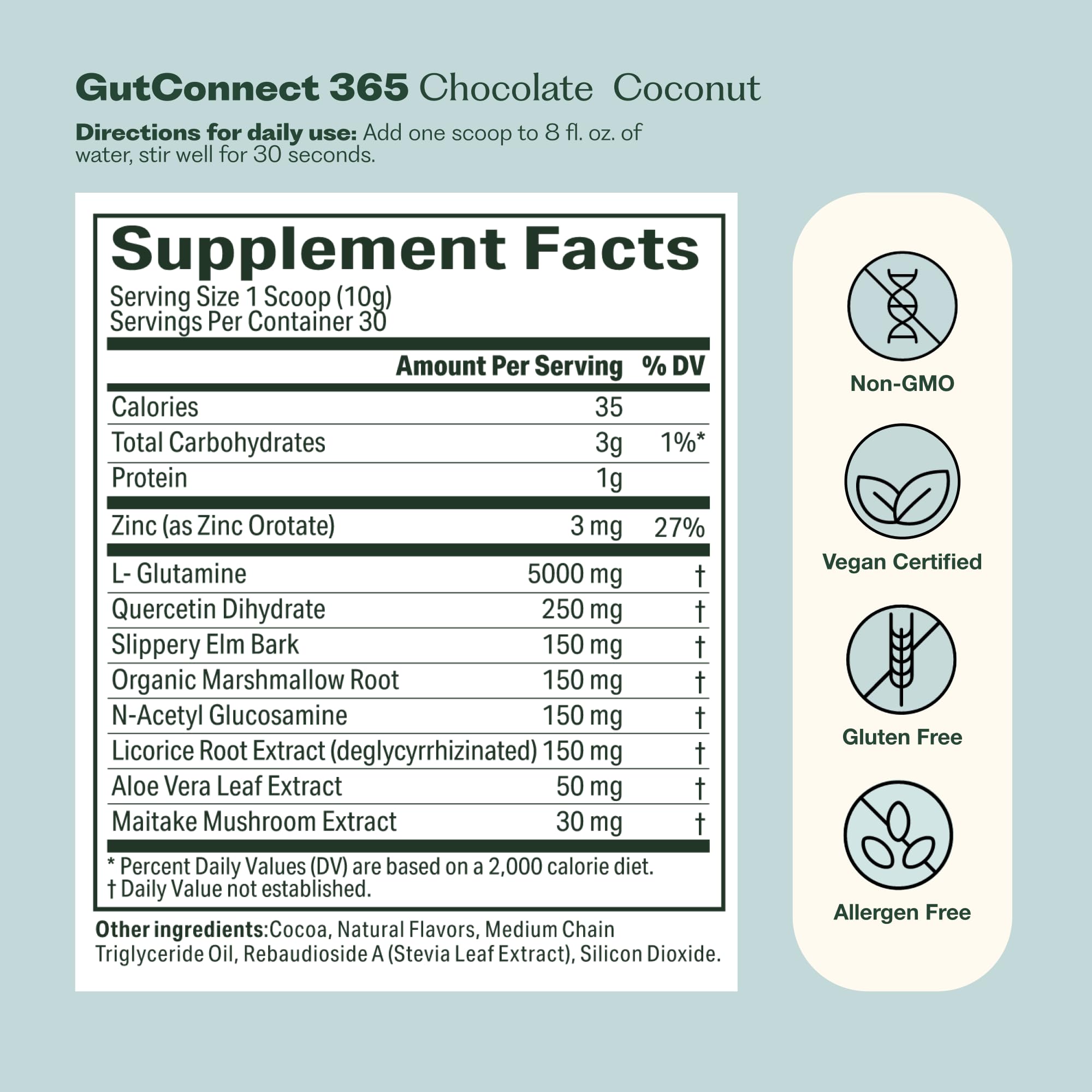 Nature M.D. GutConnect 365 chocolate coconut kitchen setup inviting quick blending.