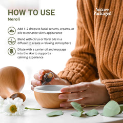Nature Packaged Neroli oil ideal for a relaxing bath experience.