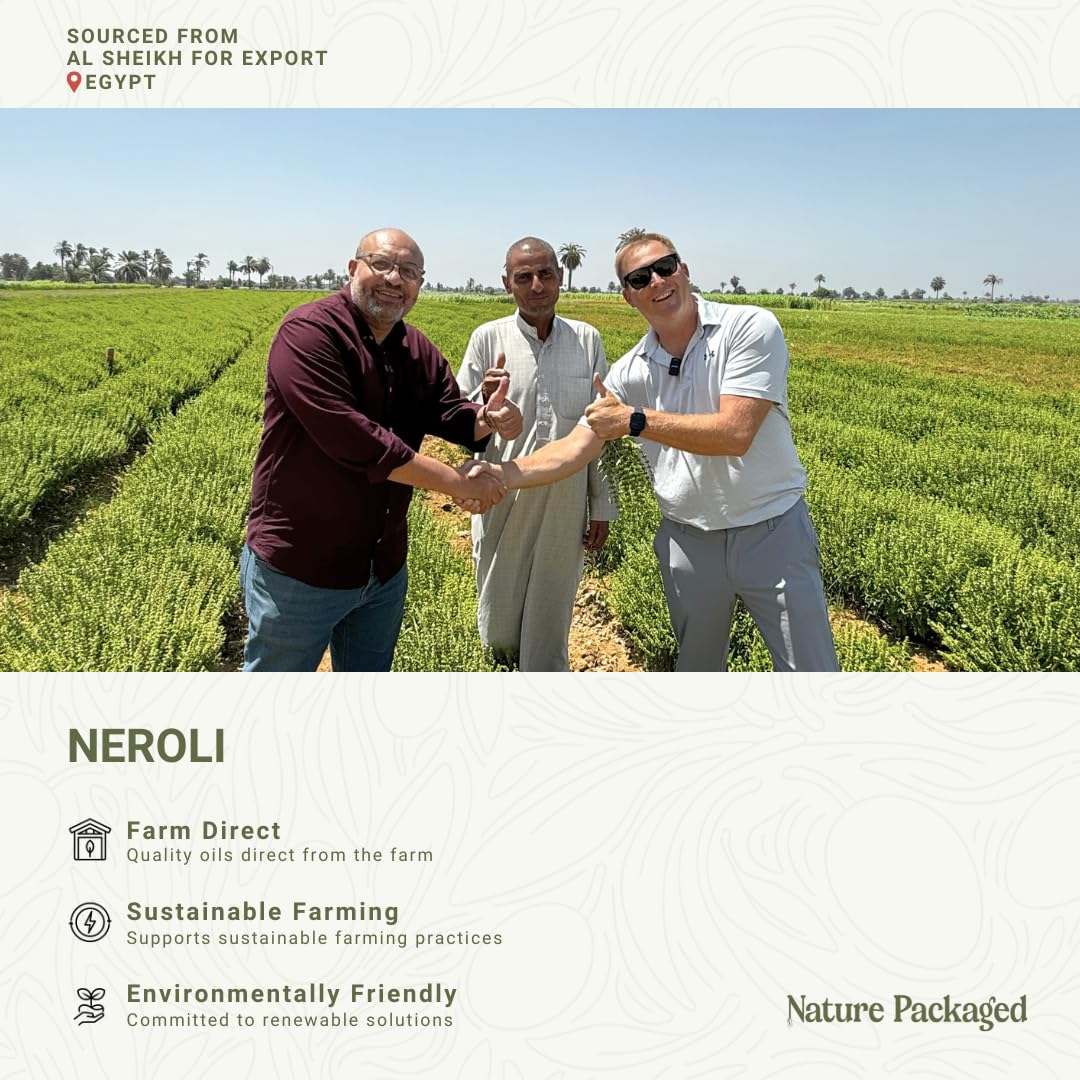 Nature Packaged Neroli oil used in a skincare blend for DIY beauty projects.