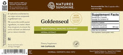 Ingredients list graphic illustrates alkaloids like hydrastine and berberine.