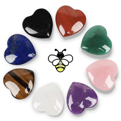 Nature Wonders 8 crystal hearts close-up for tactile meditation