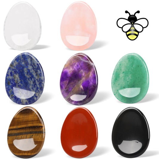Nature Wonders 8 Worry Stones thumb stones closeup for meditation and focus