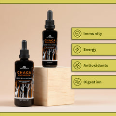 Naturealm Chaga tincture liquid in amber hue ideal for beverages