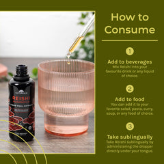Pouring Naturealm Reishi tincture into a mug for evening ritual