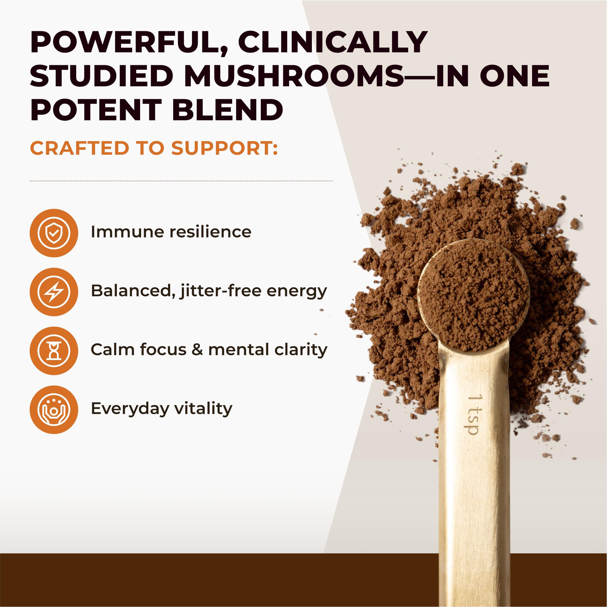 Coffee mug with Sacred 7 powder ready to mix for focus