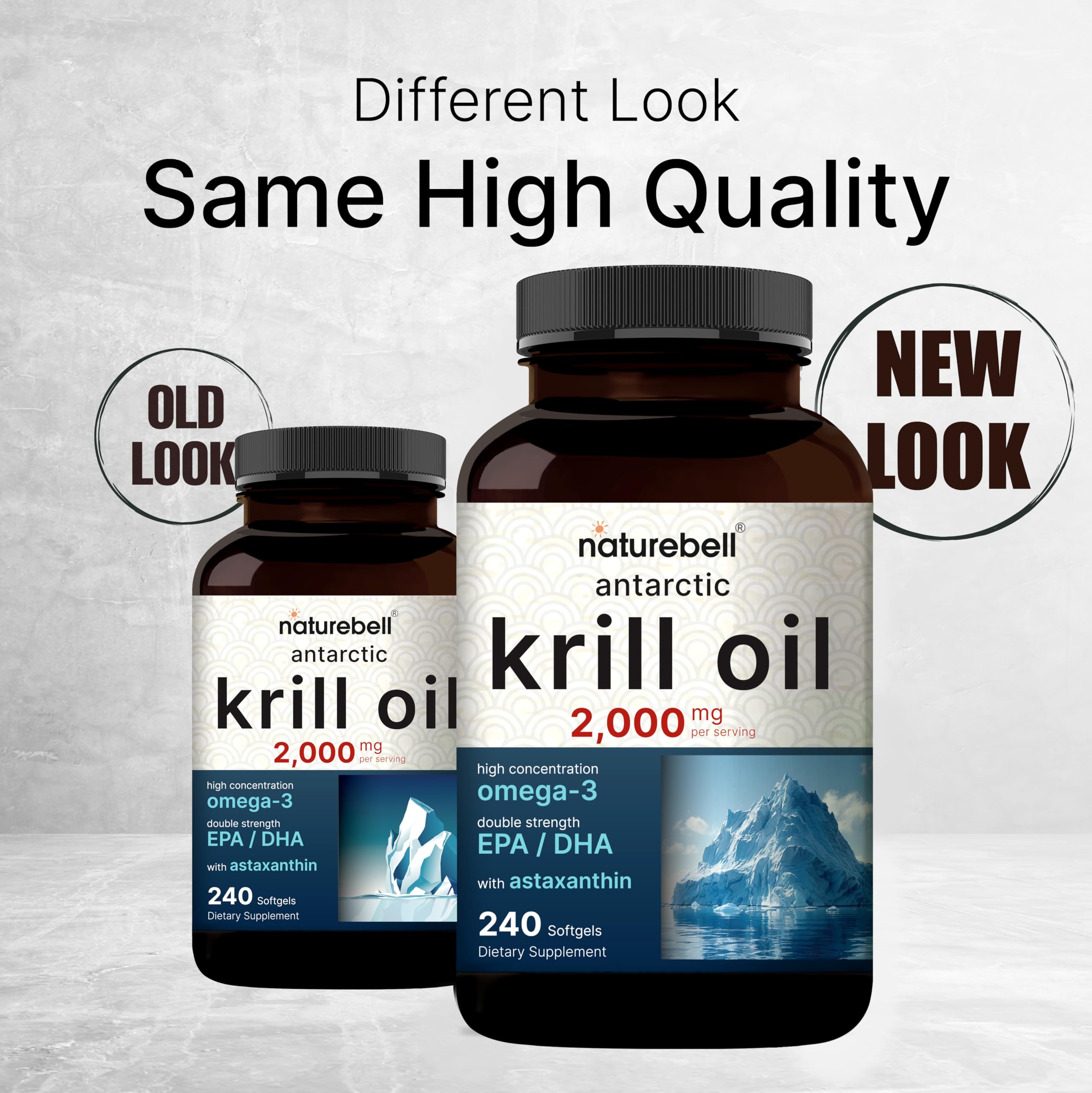 Label close-up reveals EPA 240 mg and DHA 160 mg per serving.