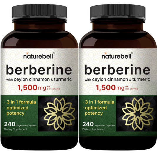 NatureBell Berberine 1500mg bottle front may support healthy sugar balance