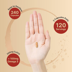 NatureBell CoQ10 300mg ingredients label shows pure, high-quality components
