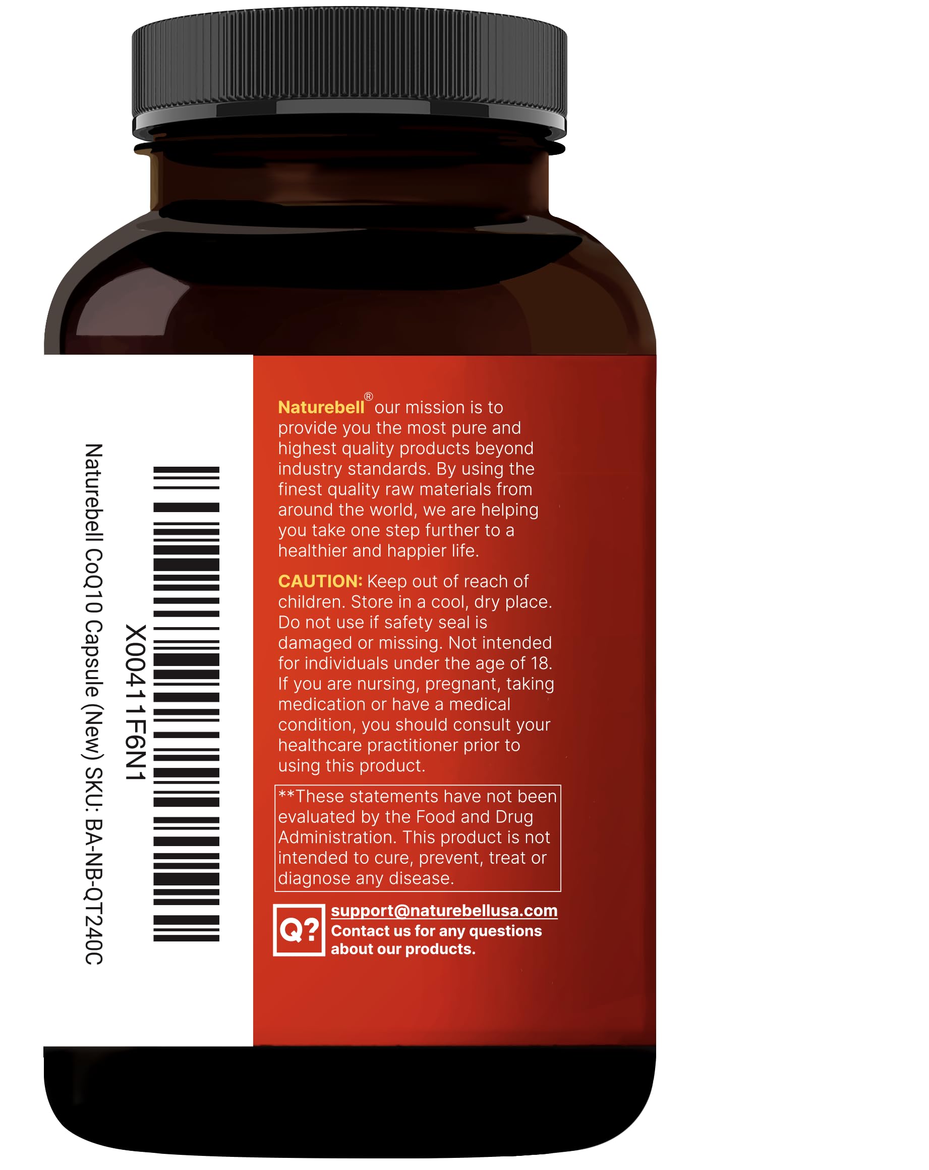 NatureBell CoQ10 300mg bottle in home setting supports everyday vitality