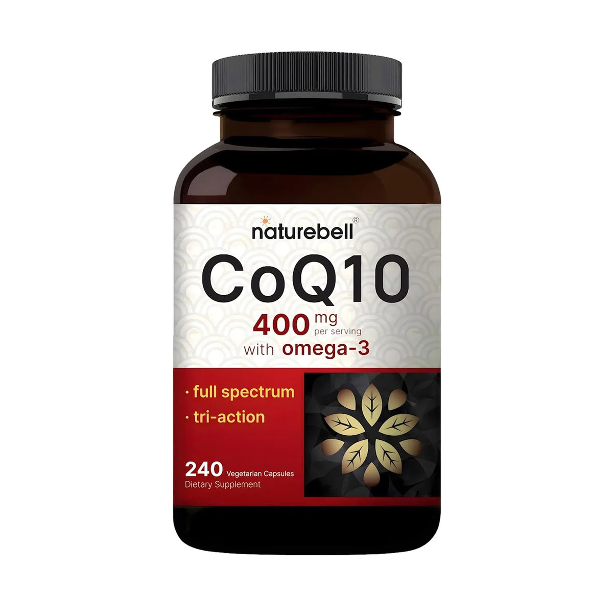 NatureBell CoQ10 Omega bottle front for daily heart and energy support.