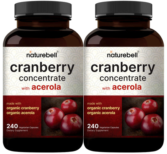 NatureBell cranberry acerola bottle with capsules for daily wellness