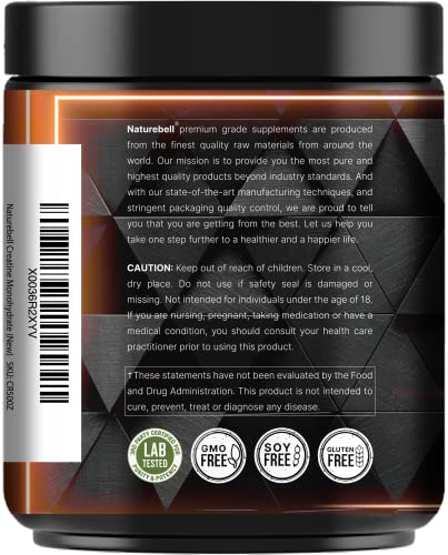 NatureBell two-pack label on creatine container highlights added value and convenient storage
