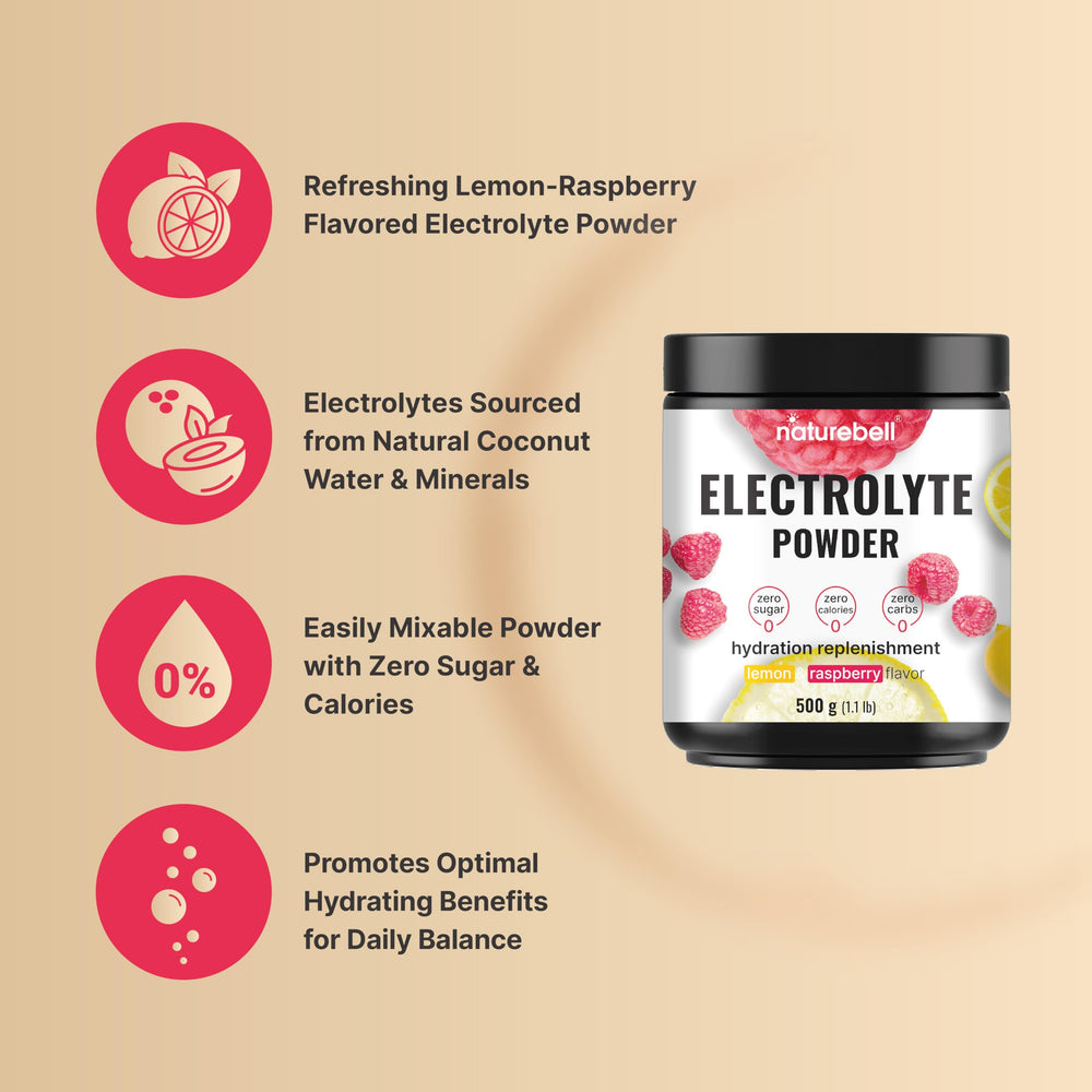 NatureBell Electrolytes Powder dissolving in water for quick hydration