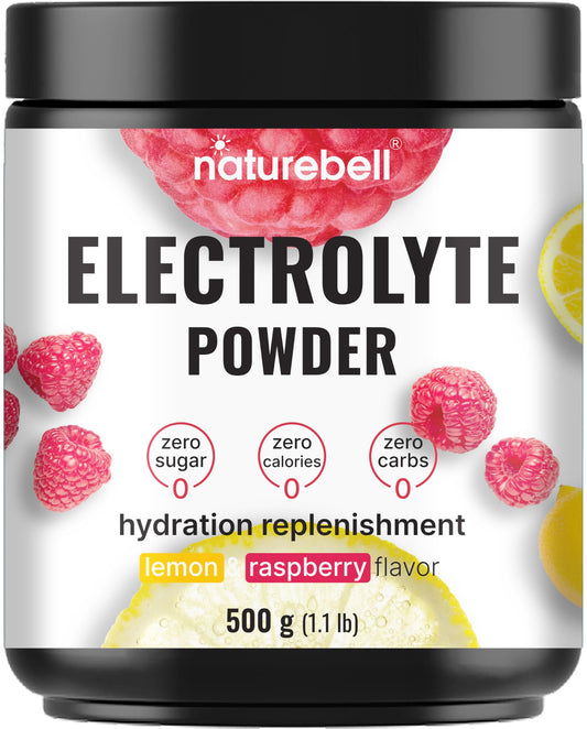 NatureBell Electrolytes Powder tub front for daily hydration and mineral balance