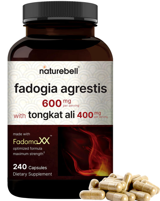 NatureBell Fadogia Agrestis bottle, high-strength formula for daily vitality.