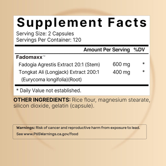 NatureBell Fadogia Agrestis capsules, convenient daily supplementation.