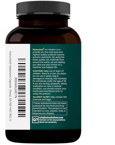 NatureBell Hyaluronic Acid 2-Pack capsules close-up emphasizing 2000 mg potency.