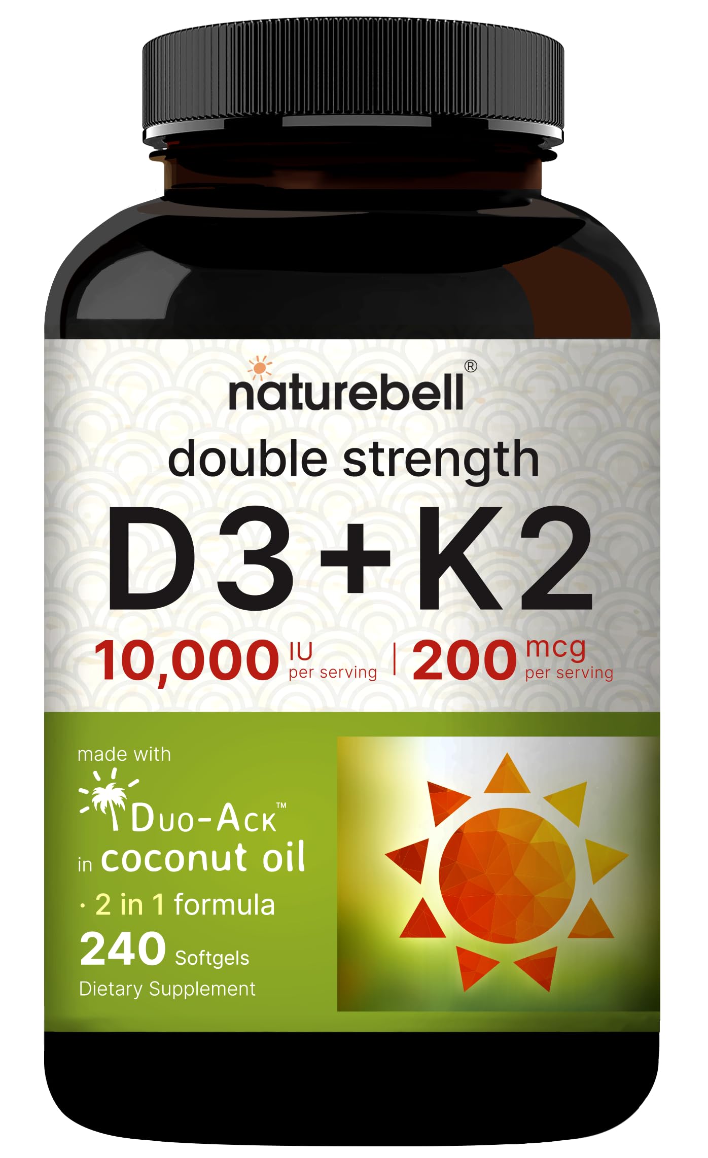 NatureBell icon indicating non-GMO, gluten-free, dairy-free, soy-free, and egg-free.