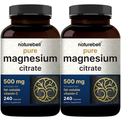NatureBell magnesium citrate bottle front with 500mg capsules for daily support